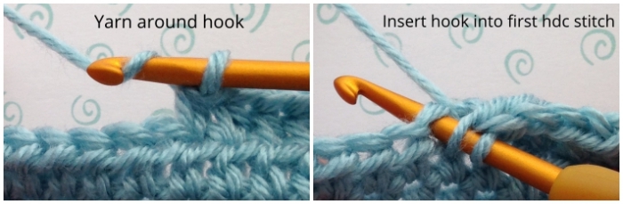 Hdc crochet decrease step 1