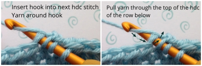 half double crochet crochet decrease step 4