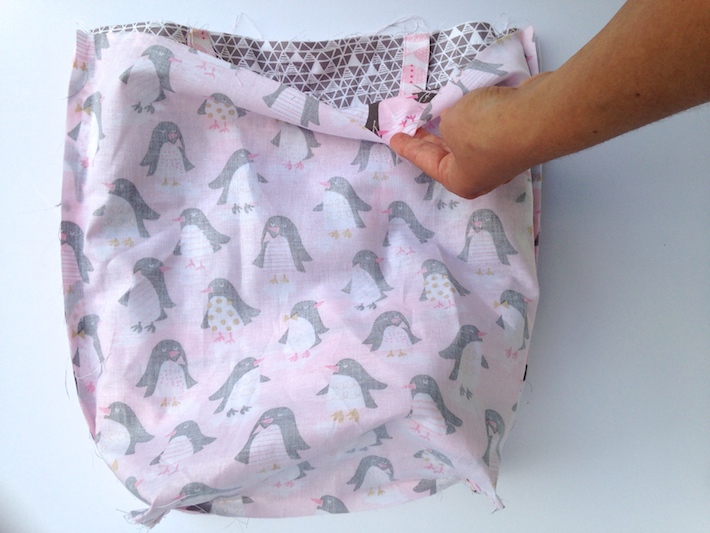 attach the bag to lining