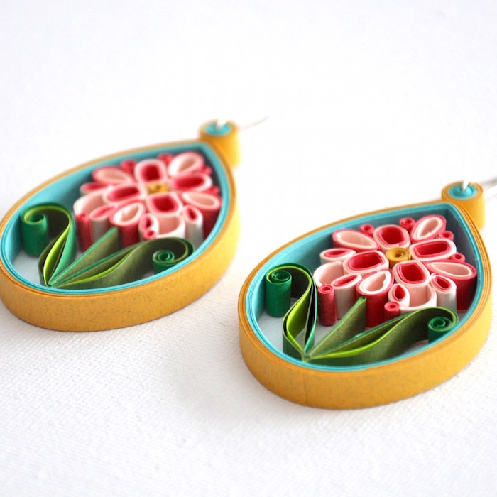 quilled flower earrings