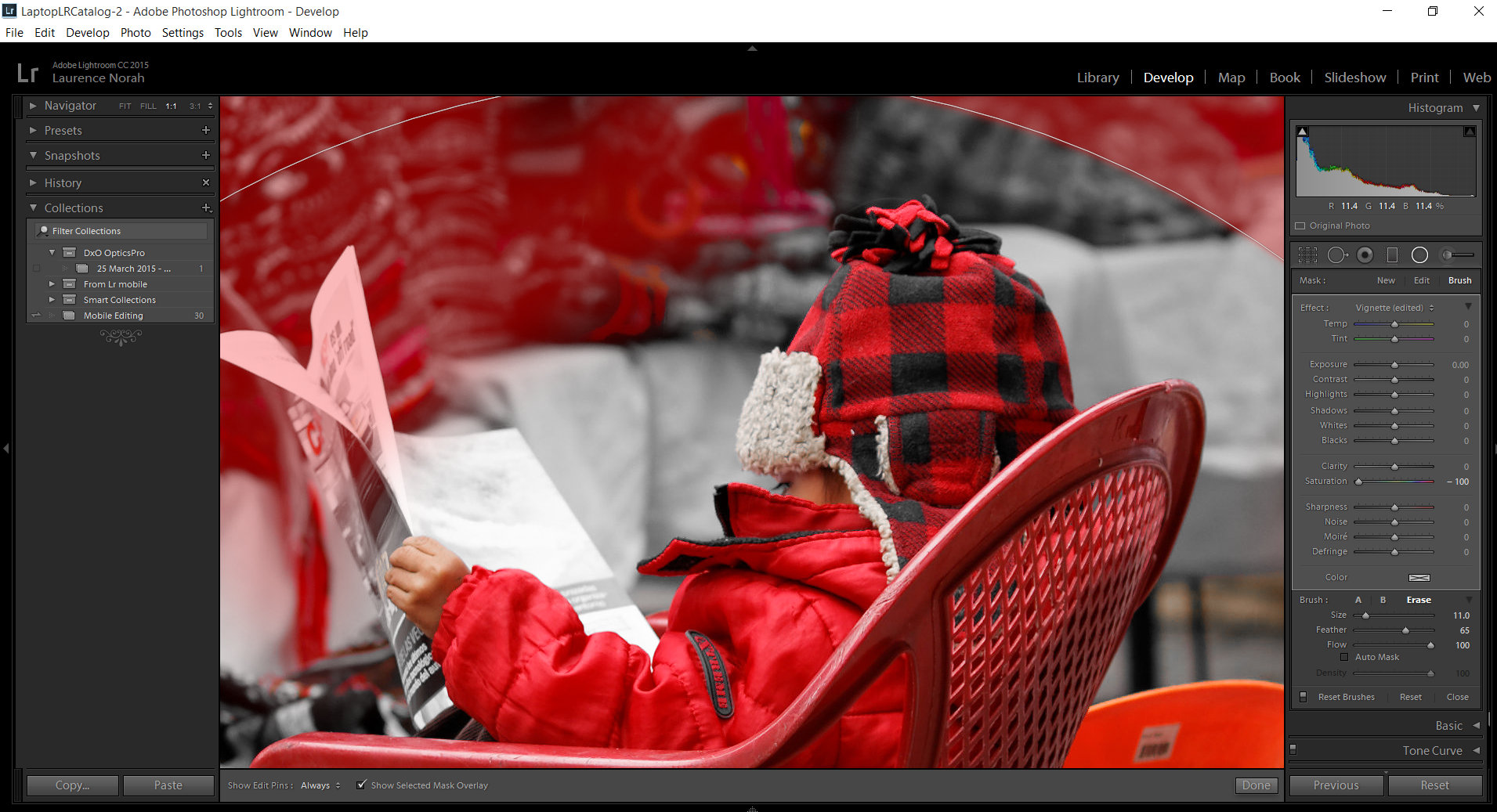 Lightroom spot coloring boy in market 6
