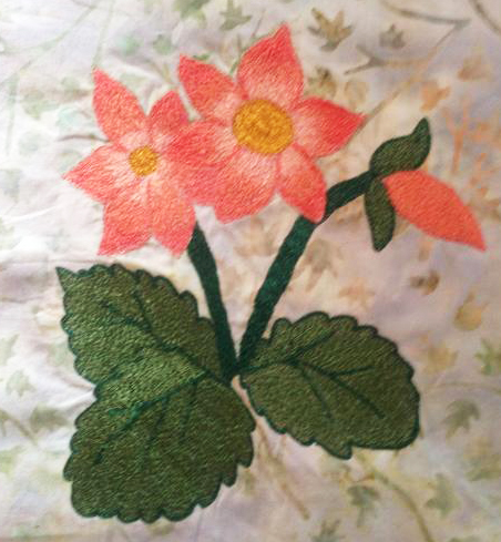 Moms flowers freehand machine embroidery