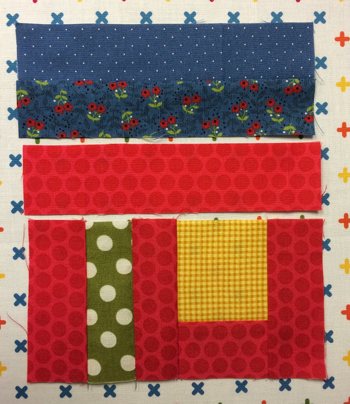 Sewing the bottom row together