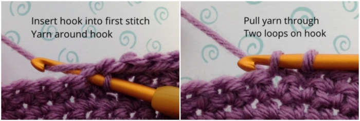 Single crochet decrease first step