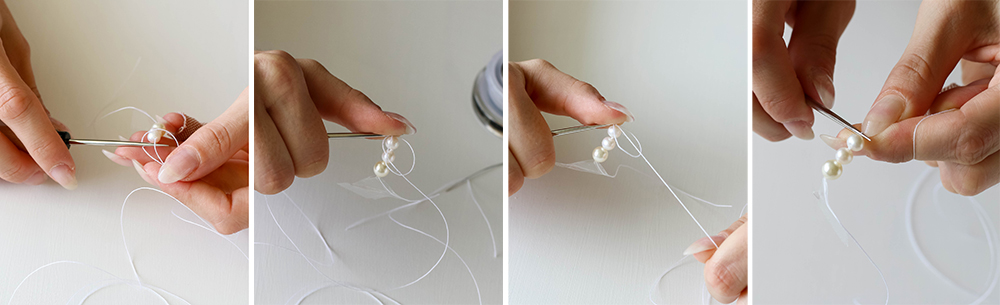 Step 3. Knotted Pearl Necklace - Secure the Knot