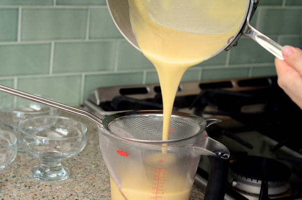 Straining Butterscotch Pudding