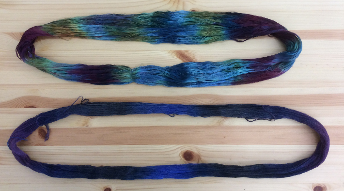 compare space dyed skeins symmetry