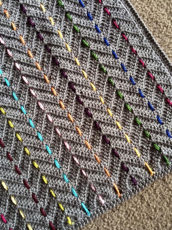 colorful chevron crochet blanket