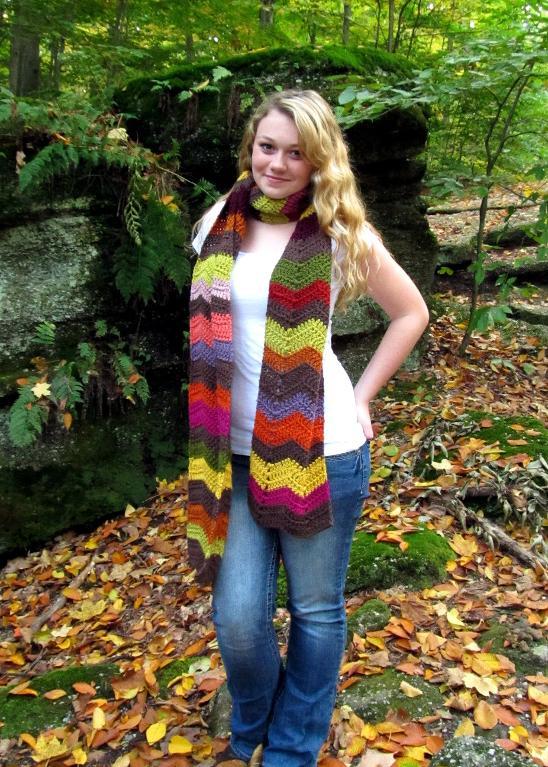 colorful scarf chevron crochet pattern