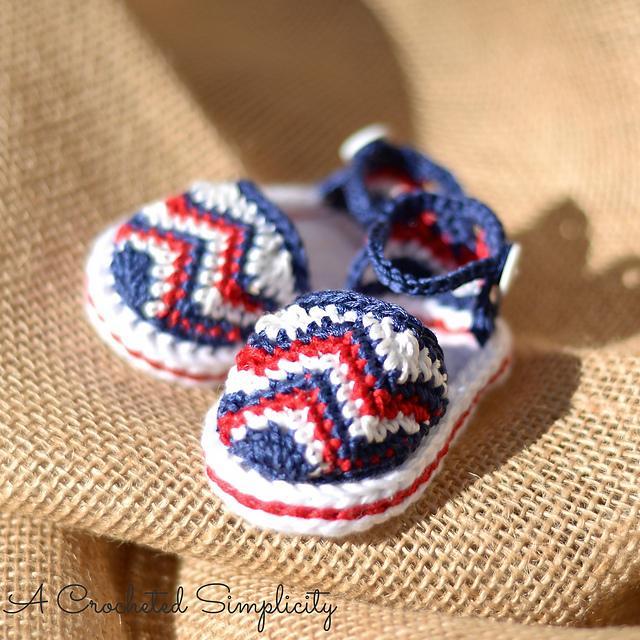 chevron crocheted baby sandals