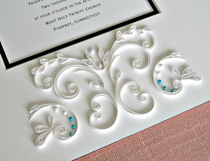 quilled wedding invitation