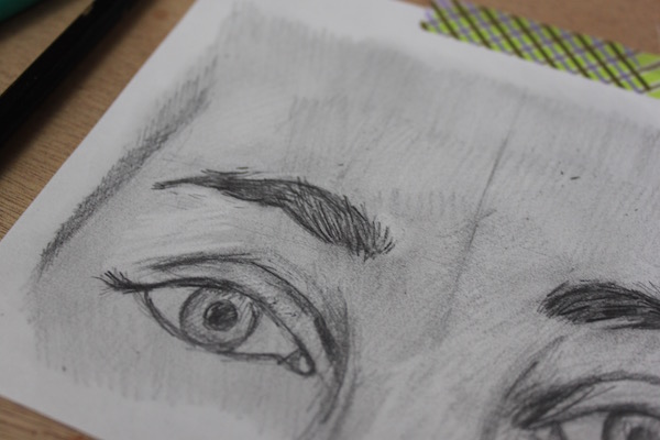 Drawing eyebrow hairs