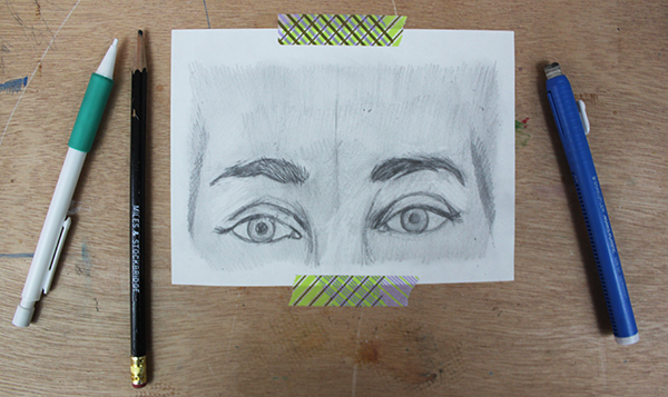 Finished drawing of eyebrows