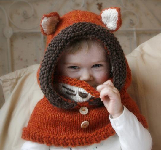 Fox Hood and Cowl Knitting Pattern