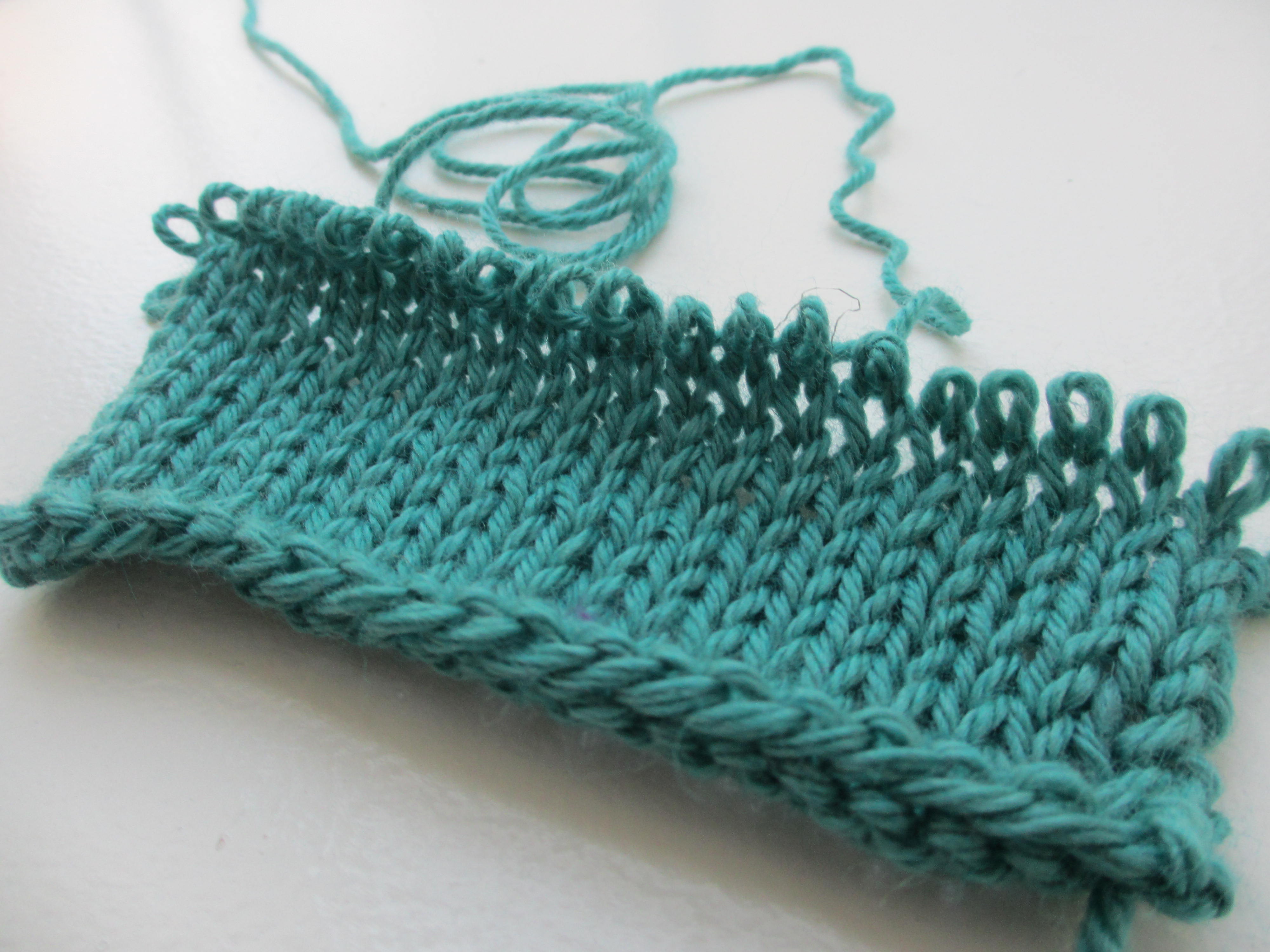 Frogging or ripping knitting stitches
