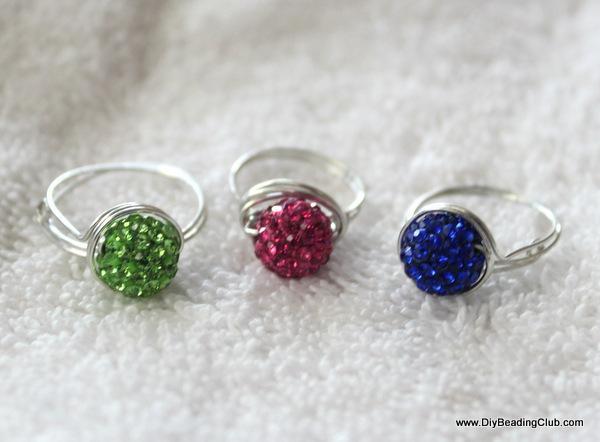 Adjustable Wired Ring with Sparkling Bead