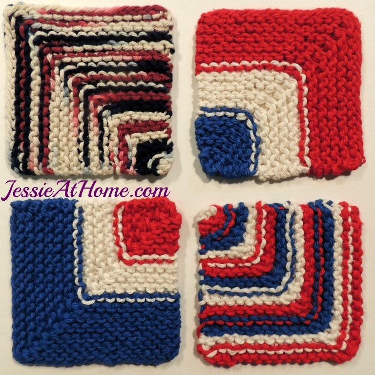 Evens and Odds Mitered Coasters FREE Knitting Pattern