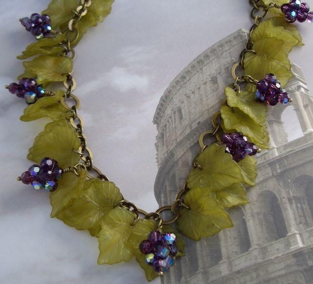 Beaded Crystal Grape Clusters and Lucite