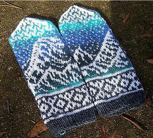 Great Wave Mittens Knitting Pattern