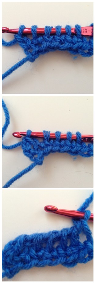 how to entrelac crochet step two
