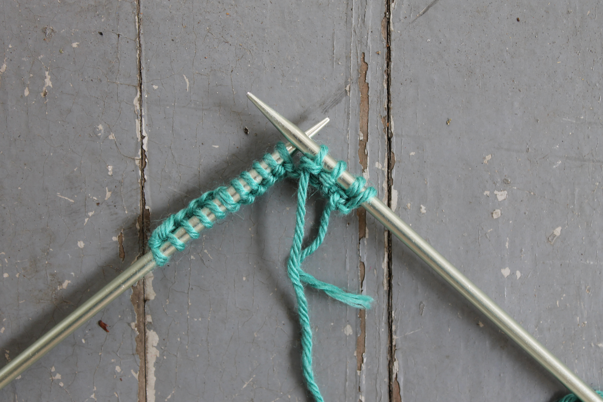 Purling stitches for the mistake rib