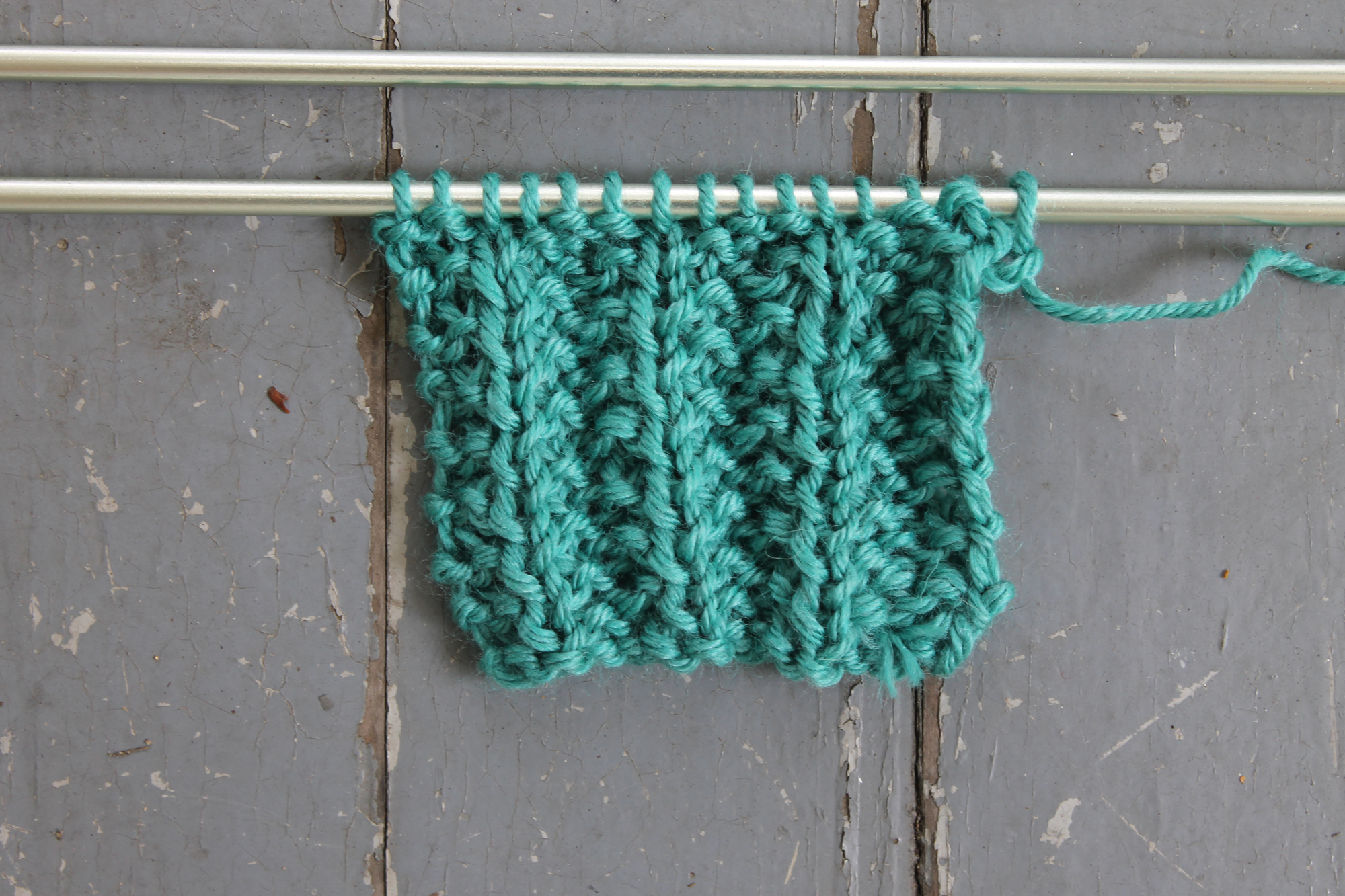 Mistake rib stitch swatch