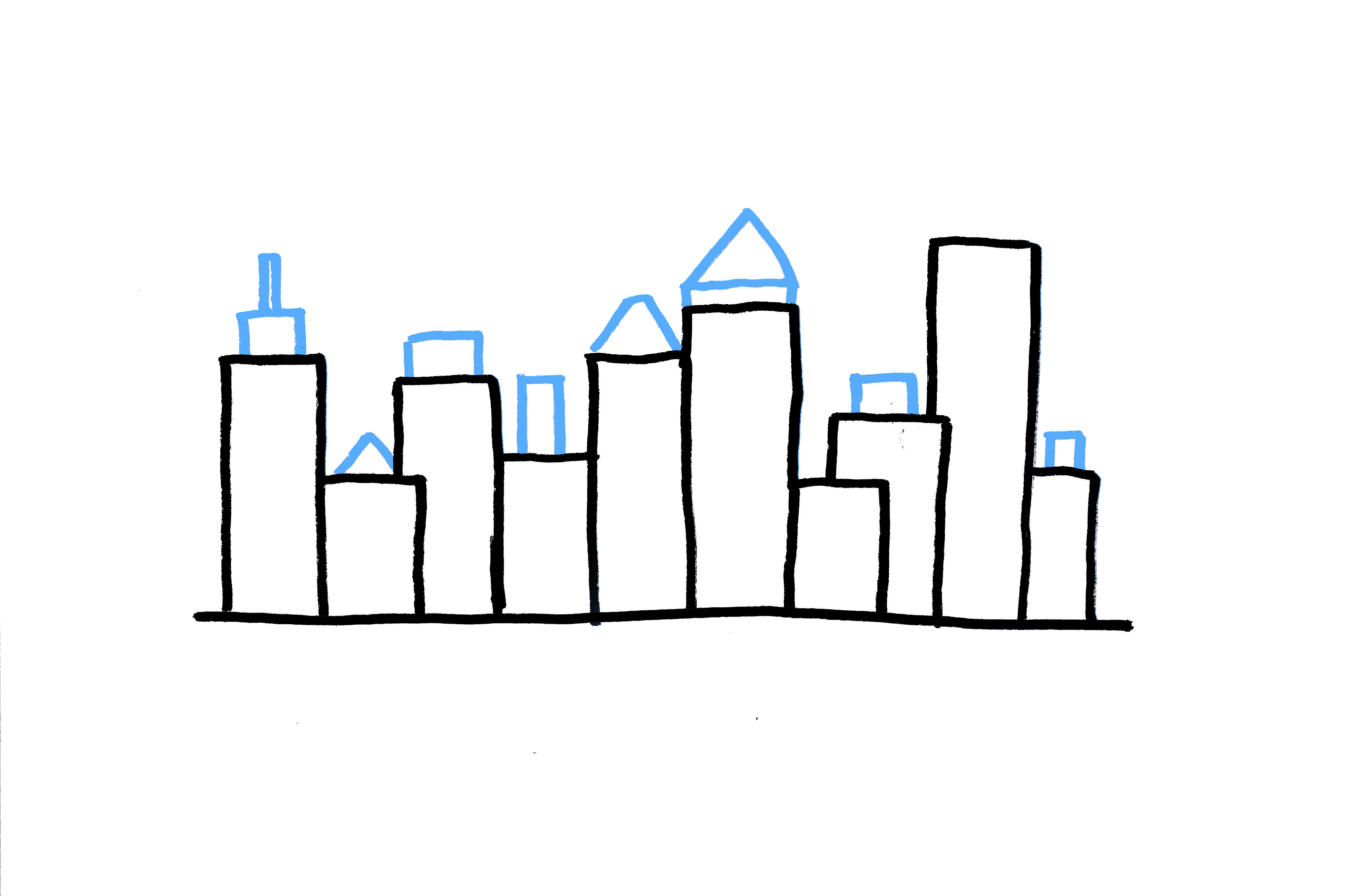 Cómo dibujar la línea del horizonte de una ciudad de 3 maneras | Twit