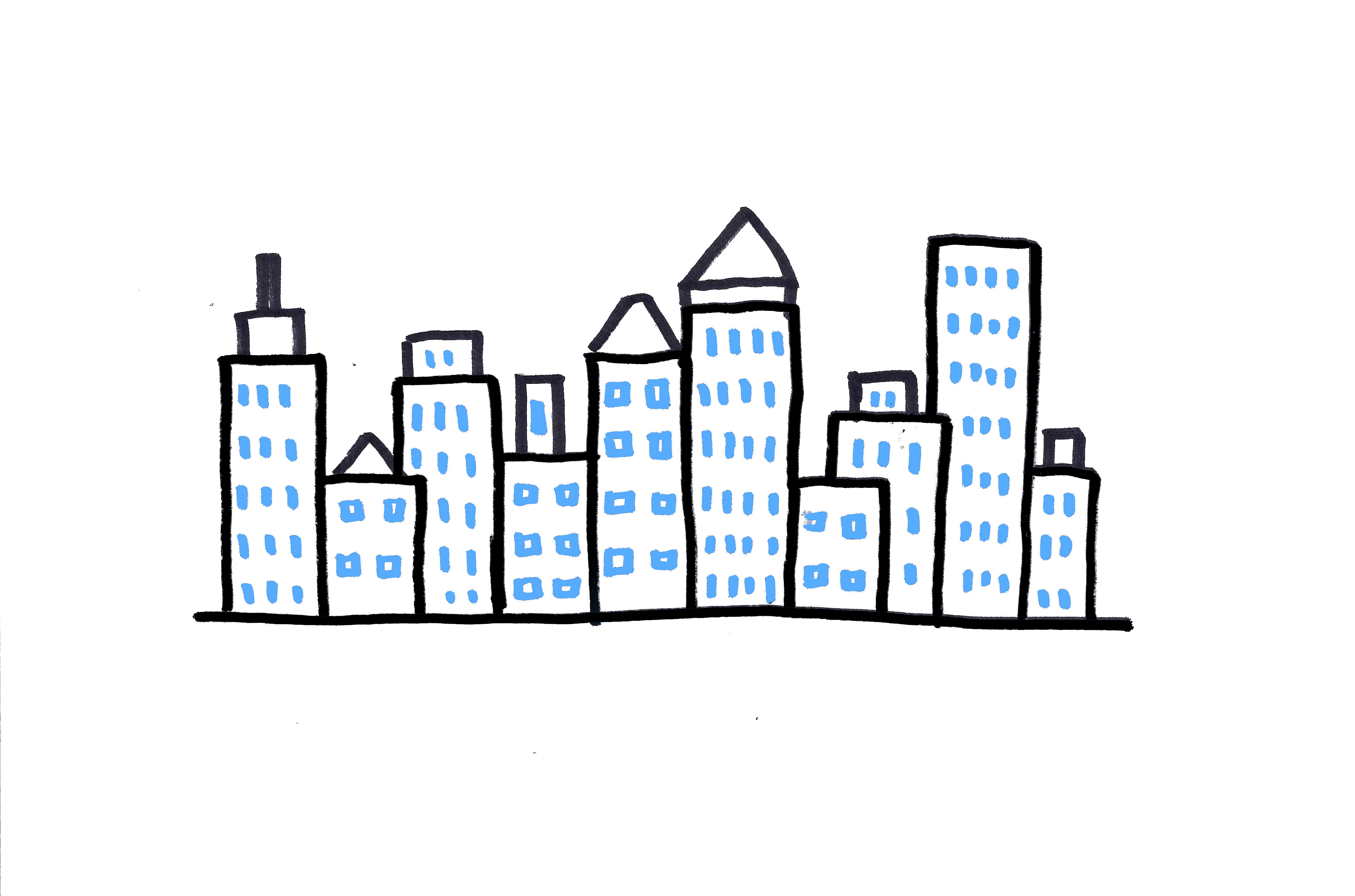 How to Draw a City Skyline 3 Ways Craftsy