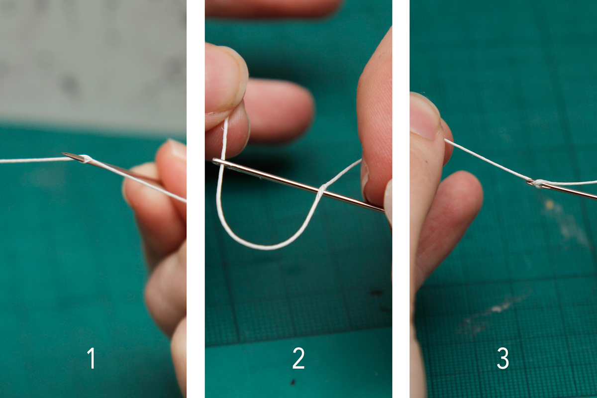 DIY Sketchbook threading the needle
