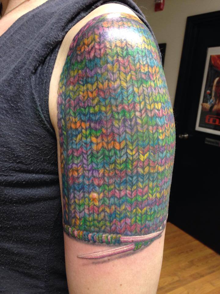 Stockinette Stitch Knitting Tattoo