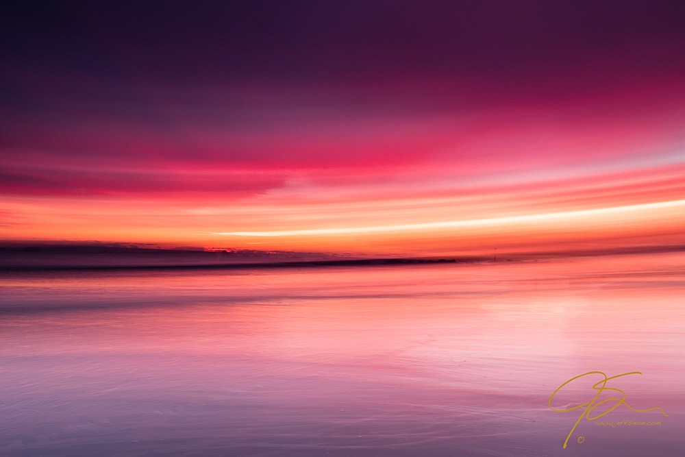 Panning right to left during exposure created this unique abstract of Hampton Beach at sunrise.