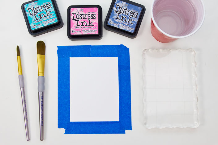 Watercolor with Distress Ink