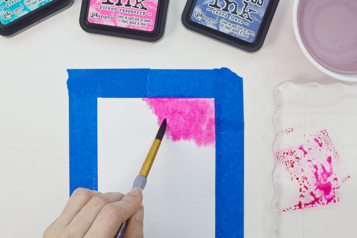 Watercoloring with Distress Ink