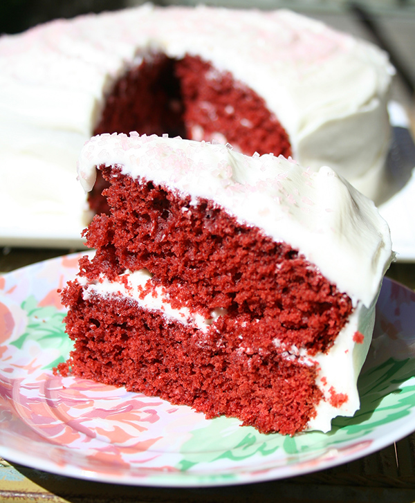 Red velvet cake slice