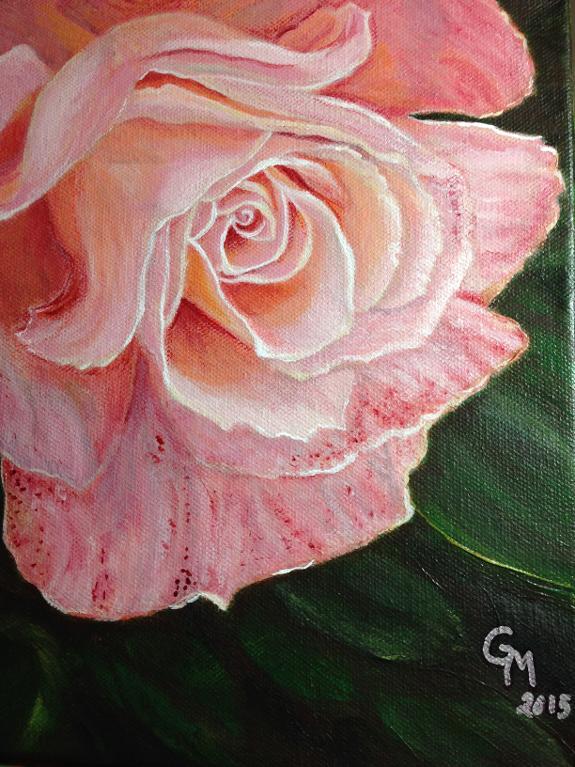 Rose painting on canvas