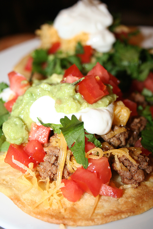 Close-up shot of homemade tostada