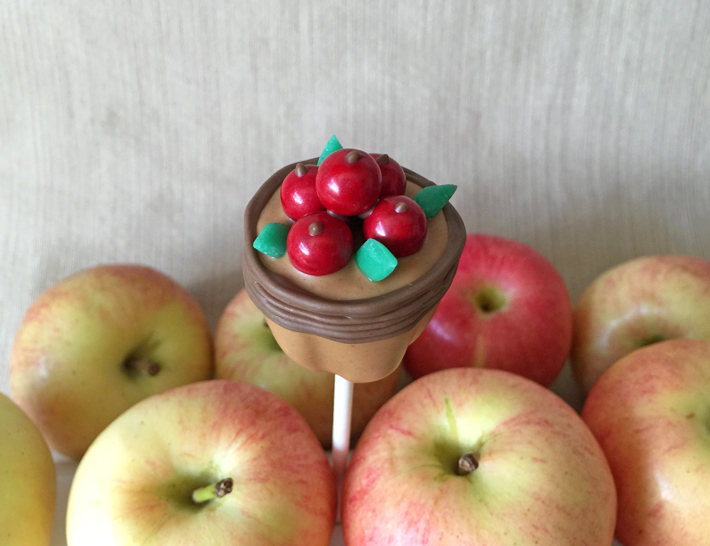 basket of apple cake pops