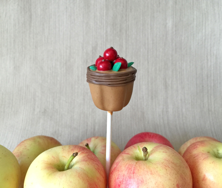 basket of apples cake pops with apples