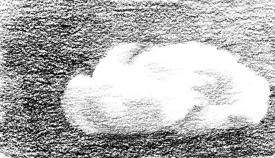 rendering a cumulus cloud with charcoal