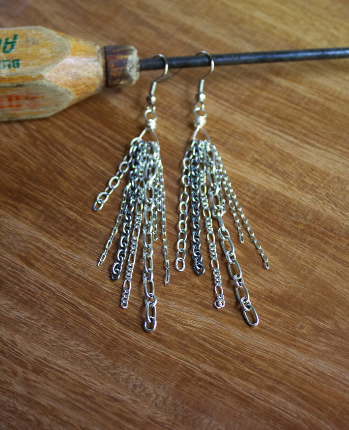 Beautiful pair of completed wire-wrapped earrings. 
