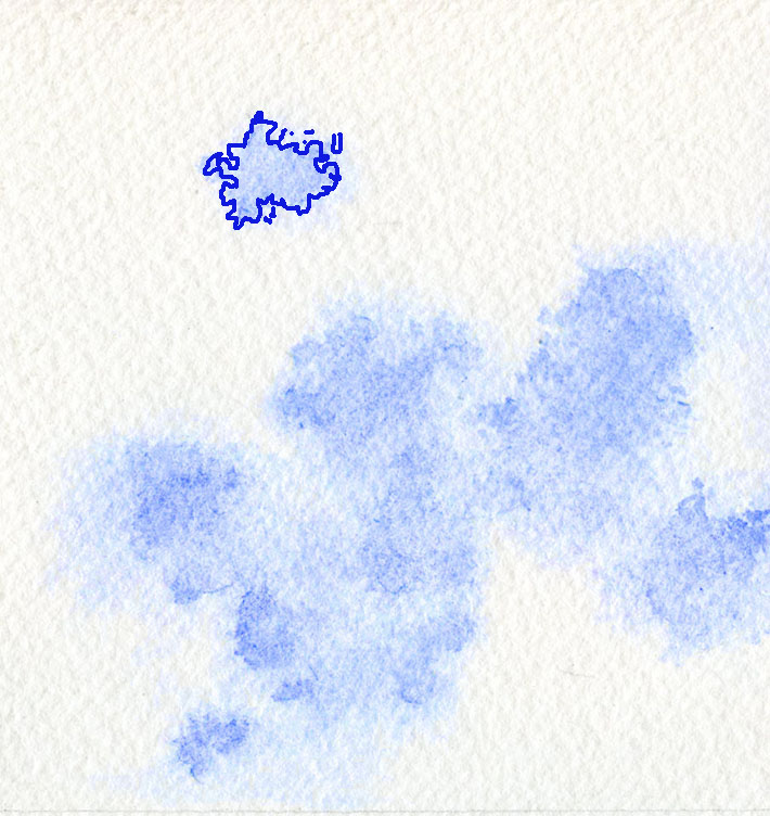 blue sky patch in cloud with watercolor