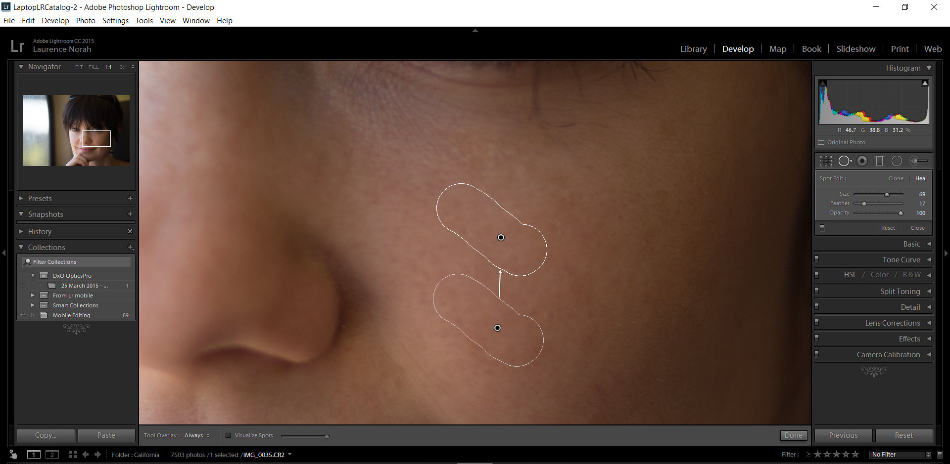Source for larger spot to fix
