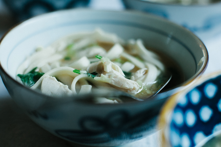 a fragrant soup with soy and lime