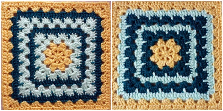 Mothers heartbeat granny square pattern