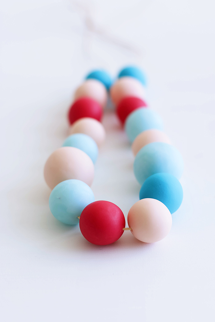 Close-up of Colorful Polymer Clay Necklace