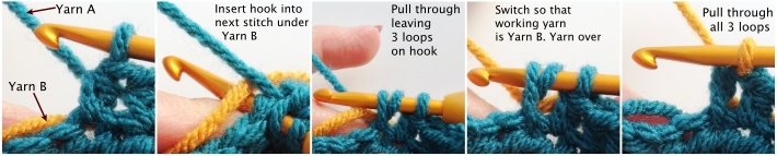 Tapestry crochet tutorial the colour change