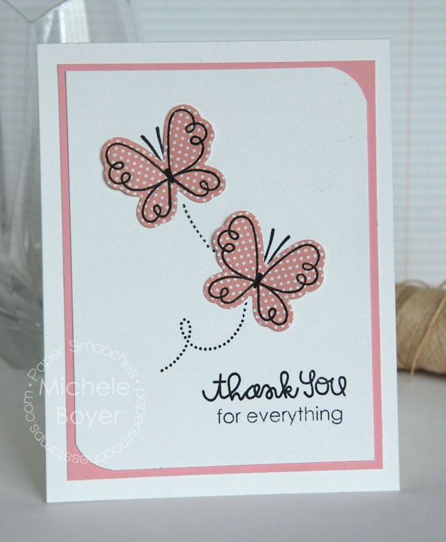 Die-cut shapes and stamped outlines