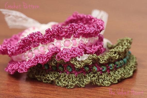 beads and fringe crochet bracelet