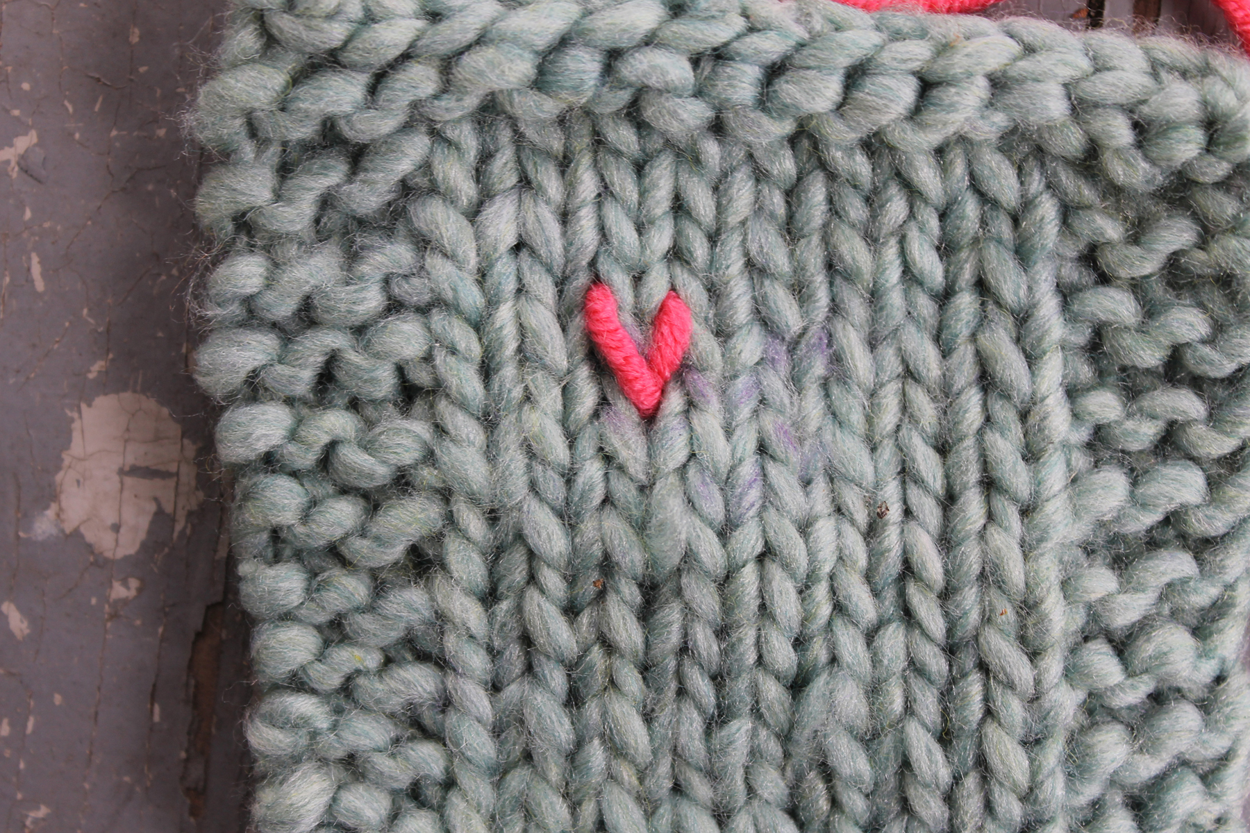 One completed duplicate stitch