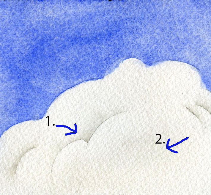 Sharp shading a cumulus cloud with paint